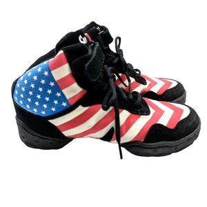 SANSHA Boomerang Street Dance Jazz Patriotic Flag Shoe Size Womens 6 Men 6.5